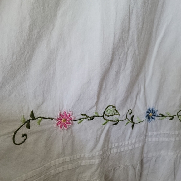 Goald Coast 100% Cotton Embroidered Prairie Dress White XL - Picture 7 of 9